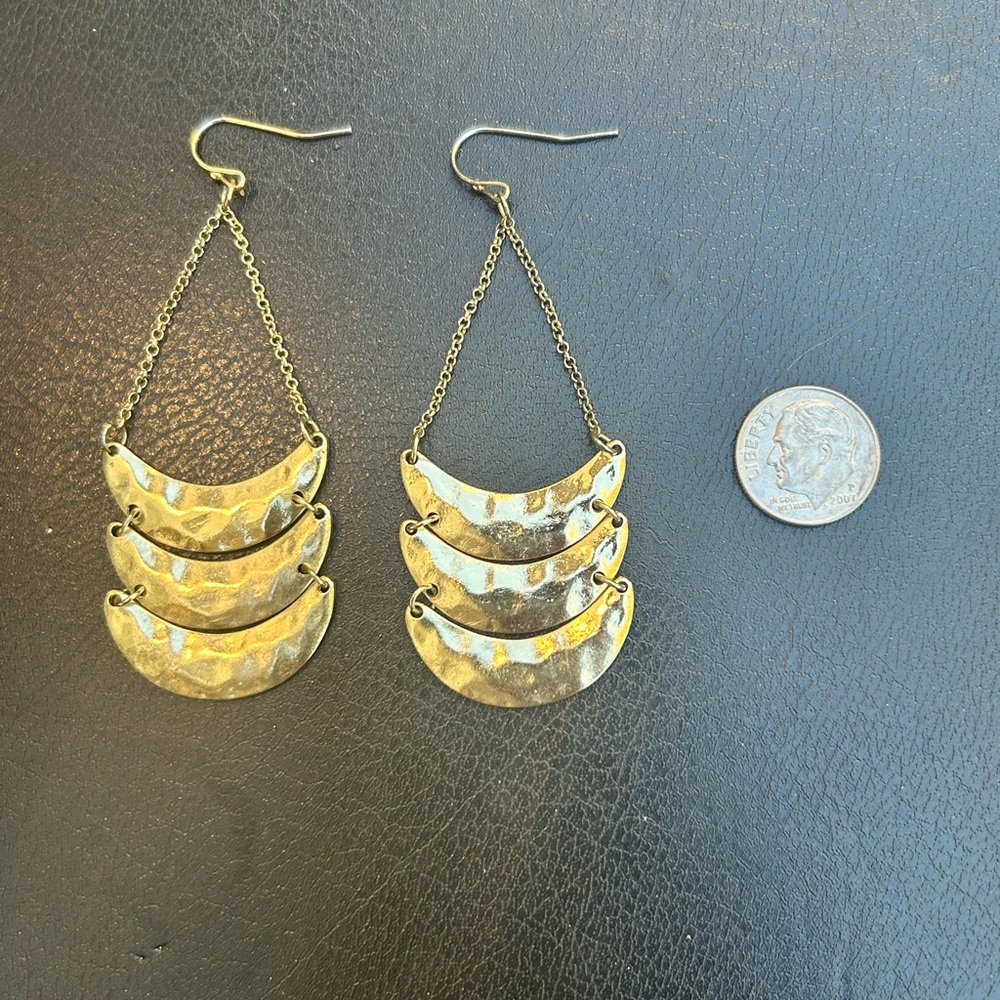 Elegant Gold-Tone Layered Earrings